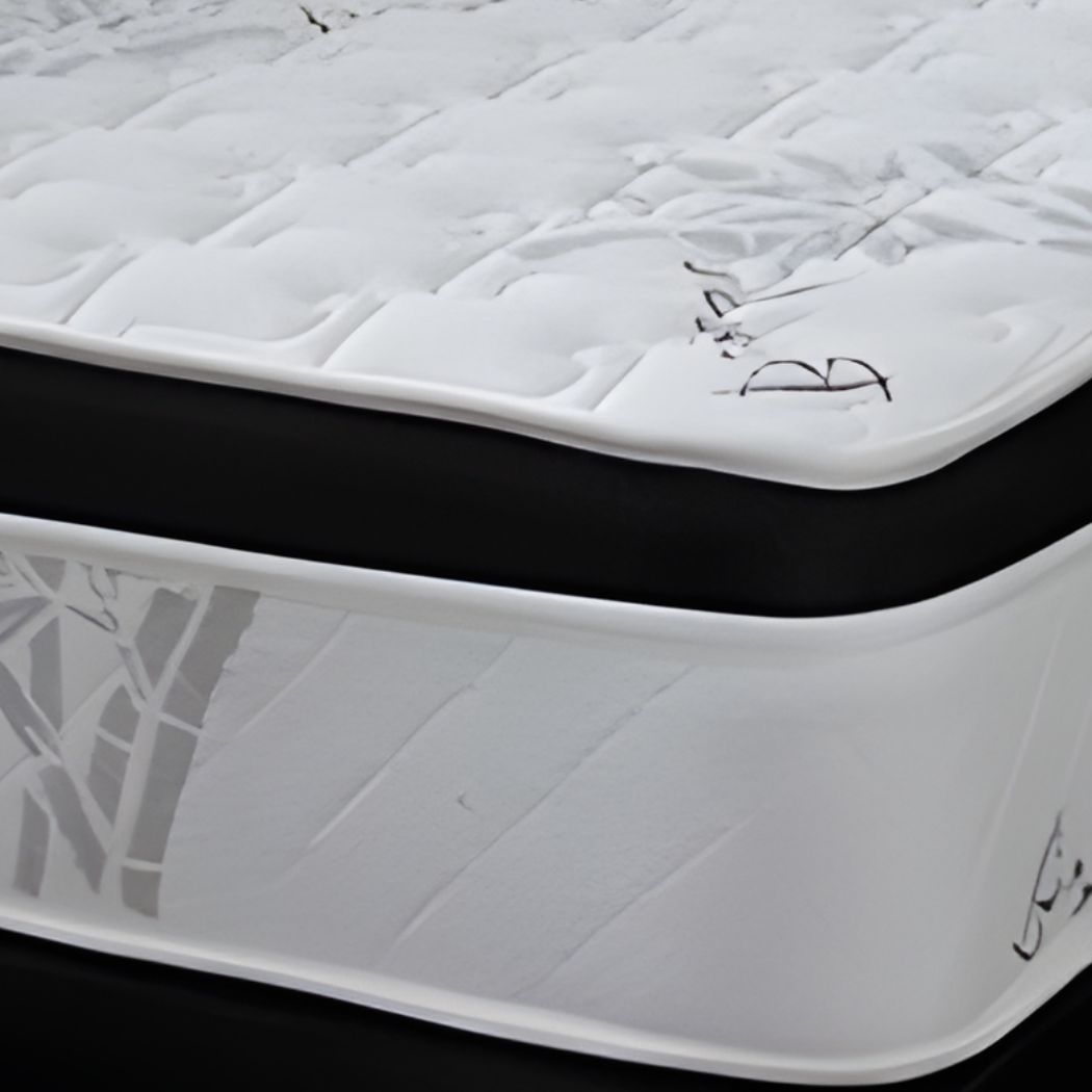 Bamboo No Flip mattress with Eurotop and black suede base, Johannesburg Discount Beds, available in all sizes.